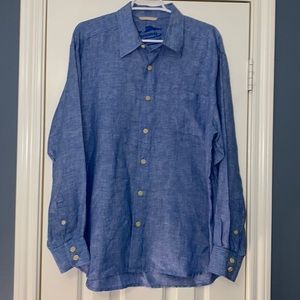 Tommy Bahama 100% Linen Long Sleeve Button Up Shirt Size L